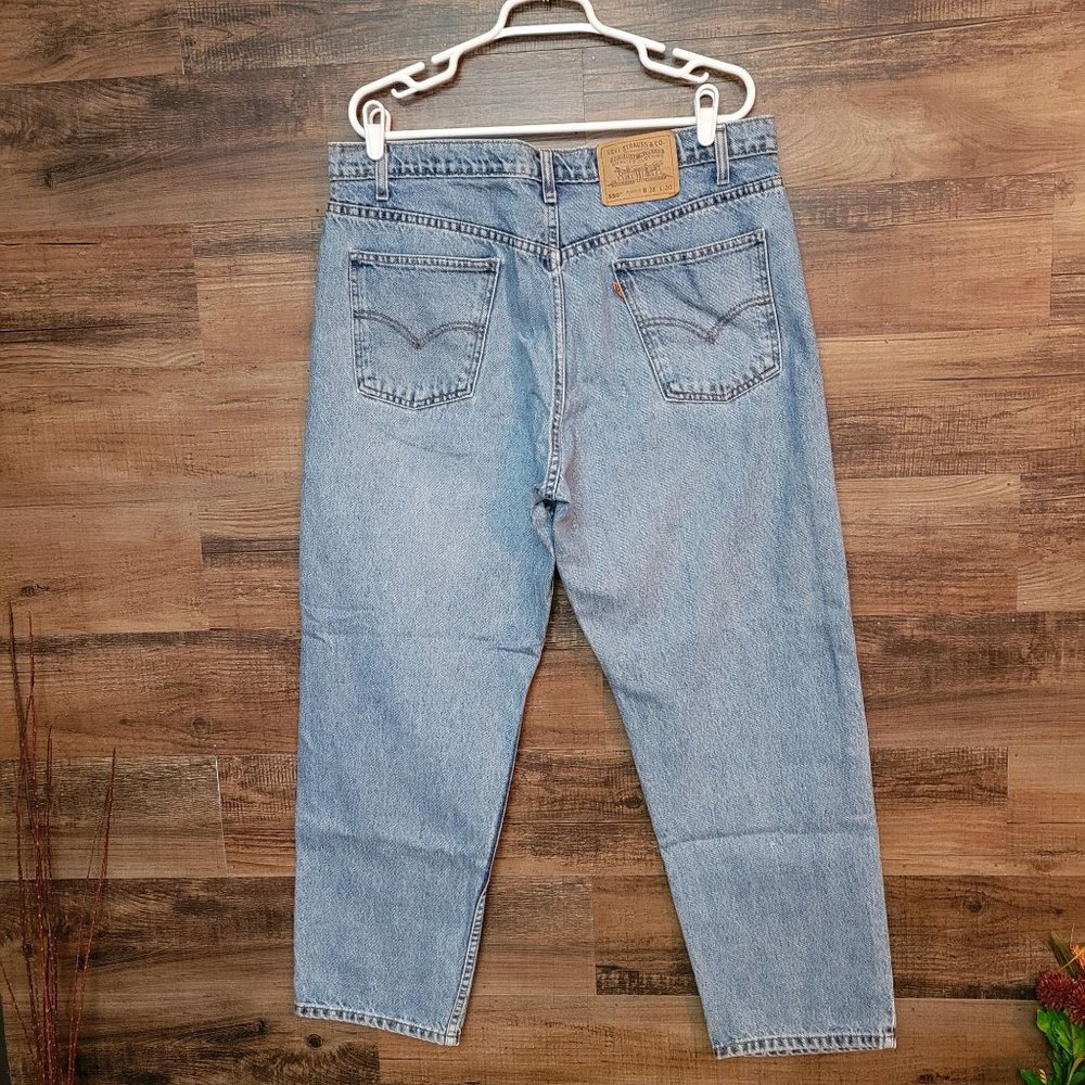 VTG 90s Levi's 550 Relaxed Fit Jeans Orange Tab Tag 38x30 Measures 36x29 - Picture 3 of 13